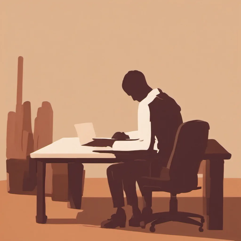 Someone slumped at a desk facing a list that keeps going