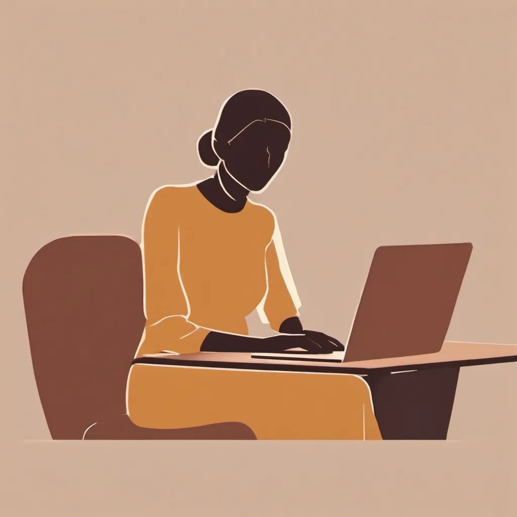 Someone sitting in front of a laptop