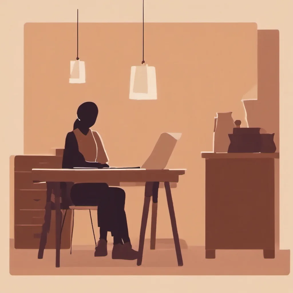 Someone looking at a notebook at a desk